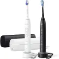Philips Series 7100 HX7429/02 Oppladbar tannbørste, Voksen, Sonik tannbørste, Daglig stell, Gum omsorg, Sensitiv / Myk, Whitening, 62000 bevegelser per minutt, Sort, Hvit, 2 min, 4 x 30 sec