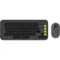 Logitech POP Icon Combo - Tastatur- og mussett - trådløs - Bluetooth LE - QWERTY - Nordisk (dansk/finsk/norsk/svensk) - grafitt, grønn