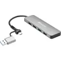 Sandberg 4-Port USB Hub USB-hub - USB 3.0 - 4 porter - Sølv