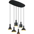 QAZQA Moderne pendellampe svart 6 lys - Biles