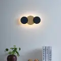 QAZQA Modern Wall Lamp Black with Gold Incl. LED 3-Step Dimmable 3-Lights - Sunrise 3