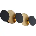 QAZQA Modern Wall Lamp Black with Gold incl. LED 3-Step Dimmable 5-Light - Sunrise 3