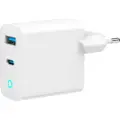 Gembird GaN USB-lader 65 W med 1xUSB-C PD og 1xUSB QC3.0 - Hvit
