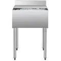 Vevor kommersiell isboks, 61 l isboks under bardisken, 24 x 19 x 37 tommer isboks i rustfritt stål med skyvelokk, flaskeholdere, justerbare kuleføtter, kjølevogn cocktailenhet for bar restaurant pub