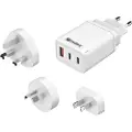 Sandberg - Strømadapter - 3-i-1 - 65 watt - 5 A - QC, PD - 3 utgangskontakter (USB, 2 x USB-C)