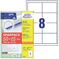 Avery Universaletiketter Avery 97x67,7 mm, hvid med Ultragrip + 30% ekstra indhold - (65 ark x 8 stk.)