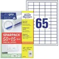 Avery Universaletiketter Avery 38x21,2 mm, hvid med Ultragrip + 30% ekstra indhold - (65 ark x 65 stk.)