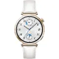 Huawei Watch GT 5 - 41 mm - rustfritt stål - smartklokke med stropp - composite leather - hvit - håndleddstørrelse: 120-190 mm - display 1.32 - NFC, Bluetooth - 35 g
