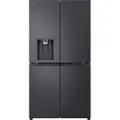 LG GML960EVBE - Kjøleskap/fryser - fransk dør underfryser med vannautomat, isdispenser - Wi-Fi - bredde: 91.4 cm - dybde: 72.9 cm - høyde: 179.2 cm - 641 liter - Klasse E - essens svart stål