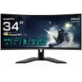 Gigabyte G34WQCP - LED-skjerm - gaming - kurvet - 34 - 3440 x 1440 WQHD @ 180 Hz - VA - 350 cd/m² - 4000:1 - DisplayHDR 400 - 1 ms - 2xHDMI, 2xDisplayPort - høyttalere