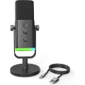 Fifine Technology FIFINE AmpliGame AM8 kablet mikrofon med RGB-bakgrunnsbelysning USB/XLR