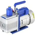 Vevor vakuumpumpe, 10 CFM 1 HK, totrinns roterende lamellvakuumpumpe, 220 V 5 PA HVAC-anlegg, kjølemiddelverktøy for HVAC, automatisk AC-kjølemiddelpåfylling, vinavgassing og matforedling, blå