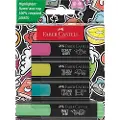 Faber-Castell Textliner Graffiti, 4 stykker, Blå, Grønn, Rosa, Gult, Meisel tupp, Plast, 1 mm, 5 mm