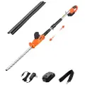 Vevor elektrisk hekksaks, 1200 o/min, 6,2–7,8 fot uttrekkbar, stanghekksaks for høye grener, 20 V batteri, trådløs hekksaks med 20 tommers blad, 5 justerbare vinkler for hage