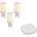 QAZQA Sett med 3 smarte G9 dimbare LED-pærer 2,5W 250 lm 2700K-6500K inkl. Zigbee Smart Hub