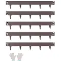 Vevor stålkantlist, 5-pakninger 91 x 7,5 cm rustbestandig metallkantlist, bøyelig hagekantlist, kraftig plenkantlist, enkel å installere, gangstideler for blomsterbed, brun