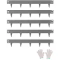 Vevor stålkantlist, 5-pakninger 39 x 3 tommer rustbestandig metallkantlist, bøyelig hagekantlist, kraftig plenkantlist, enkel å installere, blomsterbed gangstideler mørkegrå