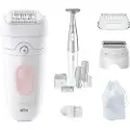 Braun Silk-épil 5 5-230, Rosa, Hvit, 28 pinsetter, MicroGrip, 0,5 mm, Batteri, Innebygd batteri
