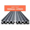 Vevor 4 stk. 39,4 tommer (1000 mm) T-spor 2040 aluminiumsekstruderingsprofil, europeisk standard anodisert lineær skinne, høyfast ekstrudert aluminiumsskinne for 3D-skriver, CNC-maskin DIY, lasergrave