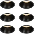 QAZQA Sett med 6 nedfellbare spotter sort GU10 50mm IP44 - Dept