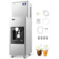 Vevor kommersiell ismaskin, 360 lbs/dag ismaskin, 180 lbs stor isbeholder med 20 lbs/min automatisk isdispensering, selvrensende ismaskin med berøringsskjerm for bar, kafé, restaurant
