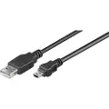 VivoLink USB kabel, USB-A til Mini USB b 5 pol, han-han, farve: sort, længde: 1,8 meter