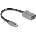 DeLOCK - USB-C til hodetelefons-jakkadapter - 24 pin USB-C hann til monominijakk, mini-phone stereo 3.5 mm hunn - 14.5 cm - grå