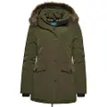Superdry for woman. W5010325A Faux fur hooded parka Everest green (XS), Casual, Polyester