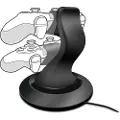 Speedlink SL-4511-BK TWINDOCK - Ladestativ + AC-strømadapter - 2 utgangskontakter - svart - for Sony PlayStation 4