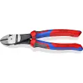 Knipex 74 22 200, Diagonal tang, Støtbestandig, Dielektrisk, Kromvanadiumstål, Plast, Blå, Rød, 200 mm
