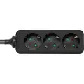Deltaco GT-0321 - Flerkoplingslist - AC 250 V - 3680 watt - inngang: power CEE 7/7 - utgangskontakter: 3 (3 x strøm CEE 7/3) - 3 m kabel - svart