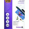 Fellowes Laminating Pouches SuperQuick Enhance 80 micron - 80 mikroner - 100-pack - glanset - gjennomsiktig - A4 (210 x 297 mm) lamineringspunger