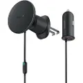 Baseus magnetisk biltelefonholder CW01 til luftventil med billader USB-A 15W + 25W - Svart