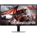 Samsung Odyssey OLED G8 S32DG802SU - OLED-skjerm - Smart - gaming - 32 - 3840 x 2160 4K @ 240 Hz - 250 cd/m² - 1000000:1 - 0.03 ms - 2xHDMI, DisplayPort - høyttalere - sølv