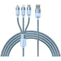 Baseus StarSpeed 3-i-1 lade- og datakabel - 1.2m, 3.5A - Blå