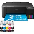 Epson EcoTank L1270 - Skriver - farge - ink-jet - ITS - A4 - 5760 x 1440 dpi - opp til 10 spm (mono) / inntil 5 spm (farge) - kapasitet: 100 ark - USB, Wi-Fi - svart