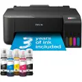 Epson EcoTank L1230 - Skriver - farge - ink-jet - ITS - A4/Legal - 5760 x 1440 dpi - opp til 10 spm (mono) / inntil 5 spm (farge) - kapasitet: 100 ark - USB - svart