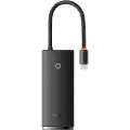 Baseus Lite Series Hub 6w1 USB-C til 2x USB 3.0 + USB-C + HDMI + SD/TF (svart)
