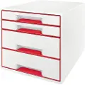 Leitz Wow Desk Cube 4 Skuffer 2 Store Og 2 Små Buc-skuffer