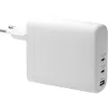 dbramante1928 re-charge - Strømadapter - 140 watt - Power Delivery 3.1 - 3 utgangskontakter (24 pin USB-C, USB) - hvit - Europa