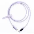MyVolts Step Up USB-C to USB-C PD Cable with LCD Power Meter Purple