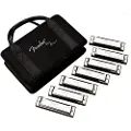 Fender Blues Deluxe Munnspill 7-pakkning med Bag