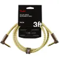Fender Deluxe 3 Fot Lang Vinklet Instrumentkabel Tweed