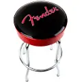 Fender Red Sparkle Logo Barstool Black/Red Sparkle/Chrome 24"