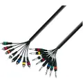 Adam hall 3 STAR 8 Way Unbalanced 1/4" Jack TS to RCA Studio Loom Cable 5m