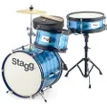 Stagg 3pc 12 Junior Drum Kit with Hardware and Throne Blue
