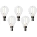 LUEDD Sett med 5 E14 dimbare LED-pærer P45 klart glass 3W 250 lm 2700K