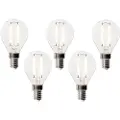 LUEDD Sett med 5 E14 dimbare LED-pærer P45 klart glass 3W 250 lm 3000K