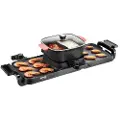 Vevor Hot Pot med grill, 2300W 2-i-1 elektrisk røykfri grill og hot pot, avtakbar shabu-shabu hotpot med non-stick panne, separat dobbel temperaturkontroll, innendørs koreansk grill for 1-6 personer
