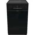 Gorenje GECS5C70BPA, Frittstående komfyr, Sort, Knapper, Rotasjon, Keramisk, 4 zone(s), Glass-keramikk